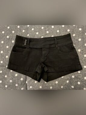 Women's Black High-Waist Denim Jean Shorts